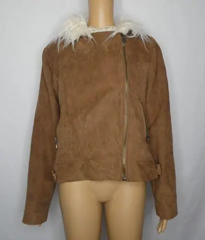 Show Me Your Mumu  Amelia Jacket Suede Fur Collar L  