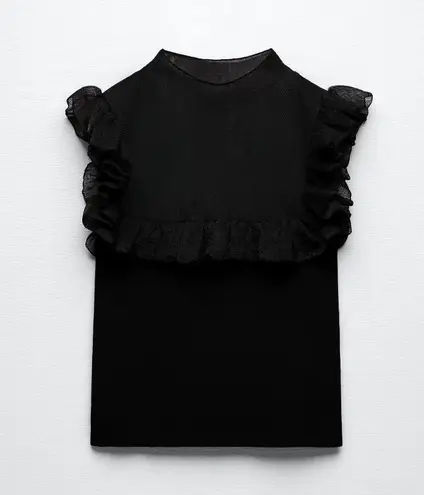 ZARA Ruffled Knit Tank Top