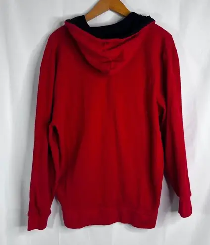 Polaris Racing Red Hooded 100% Cotton Full Zip Thermal Sweatshirt Size Medium