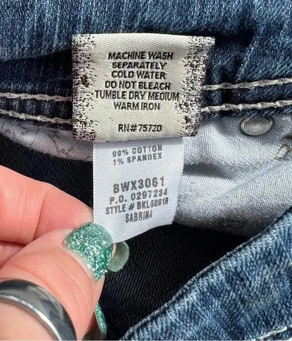 BKE Buckle Sabrina 27R Flare Jeans HEMMED to 29”