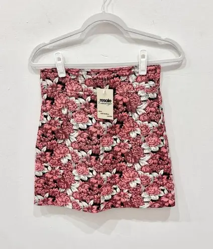 Sandro Paris Daniela High Waisted Floral Mini Pencil Skirt Pink Women's Size 1