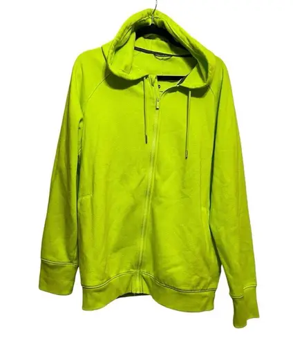 All In Motion  Full Zip Hoodie Sweatshirt Lime Green Size XL