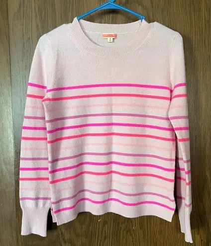 J.Crew Cashmere crewneck sweater in ombré stripe Pink