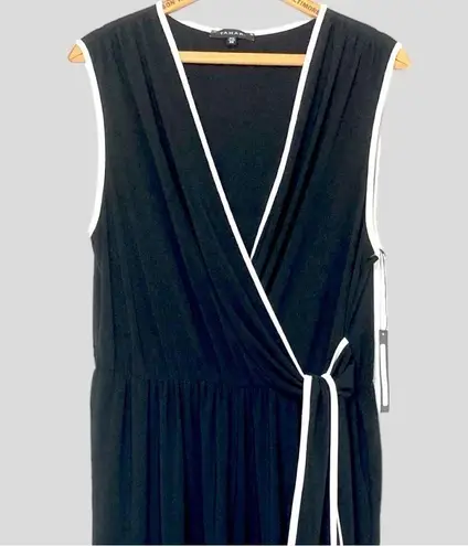 Tahari NWT USA Women’s 2X Liquid Knit Wide Leg Black & White Sleeveless Jumpsuit