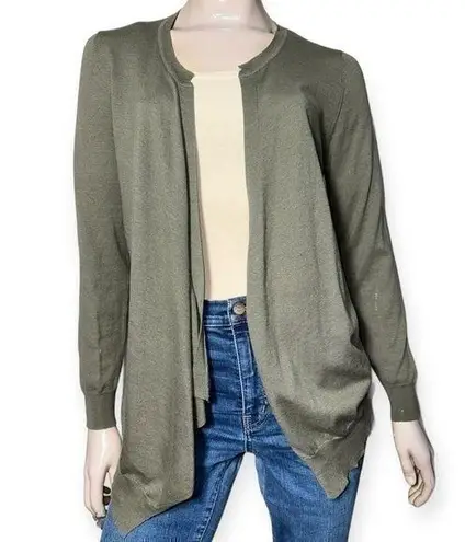 Allude Women’s Size S Grey Cotton Cashmere Tight Lightweight Knit Wrap Cardigan Gray