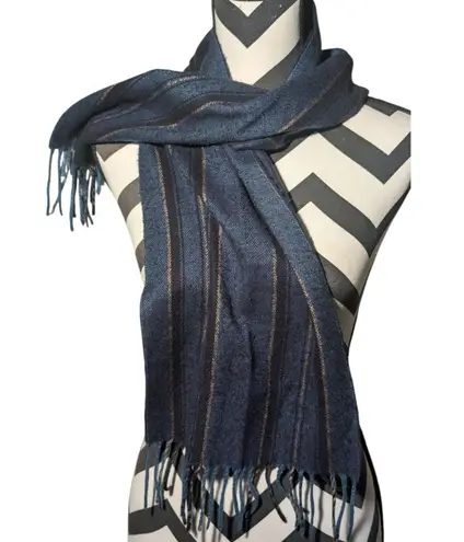Dior Christian MONSIEUR Blue Striped Cashmaire Acrylic Scarf