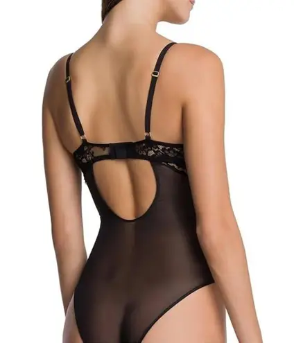 Wolford Belle Fleur Lace Forming Underwire Push Up Corset Bodysuit Black Women M Size M
