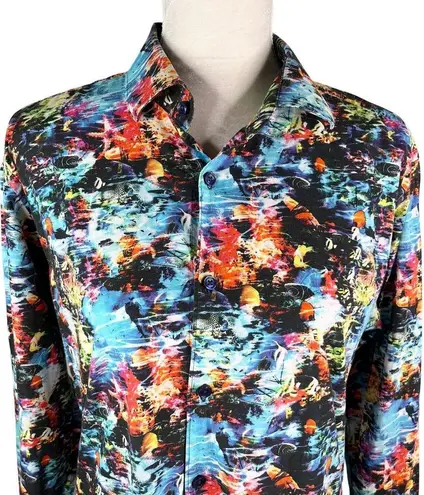 Jared Lang Button Down Shirt Tropical Fish Large Vacation