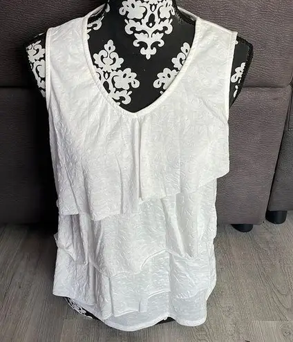 Jaclyn Smith COLLECTION White V-Neck Tank Top Size Small