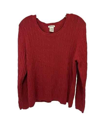 st. john's bay St John Bay Womens Xl Sweater Pullover Cable Knit Long Sleeves Red