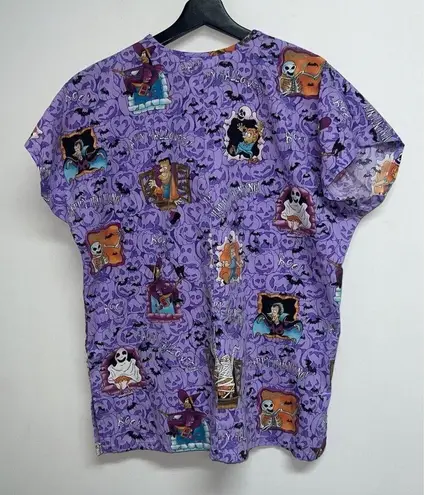 Sb Scrubs SB Fashion Scrubs Halloween Scrub Top Womens Medium Purple V-neck Pockets