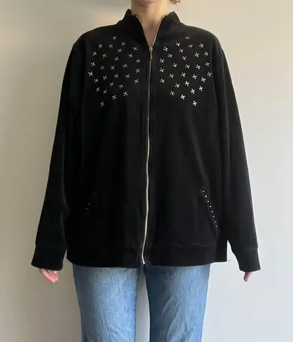 Chico's Black  Velour Jacket Size 3