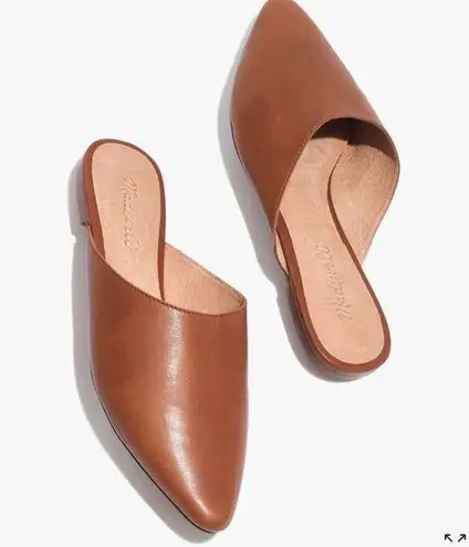 Madewell  Remi Flat English Saddle Tan Flat Mules, sz 6