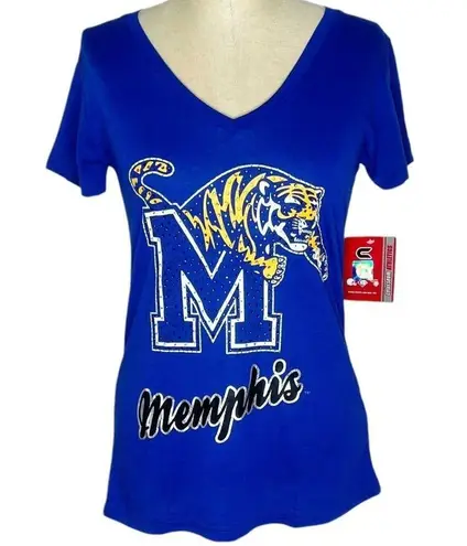 Colosseum University of Memphis Top NWT Womens Size M Blue  Tigers Embellished