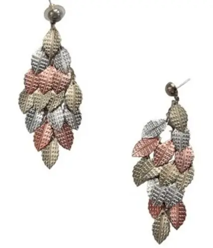 Vintage Leaf Dangle Earrings Chandelier Statement Fashion Jewelry Gold