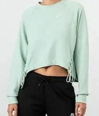 Nike  Women’s Mint Green Essential Lace up cropped crewneck sweatshirt XL