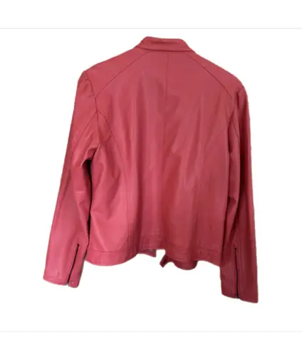 Fox & Ali Faux Leather Jacket. Salmon Color. Large. Orange
