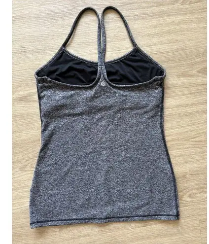 Lululemon Power Pose Tank Women Size 6 Gray Athletic Yoga Sportswear Pilates Top