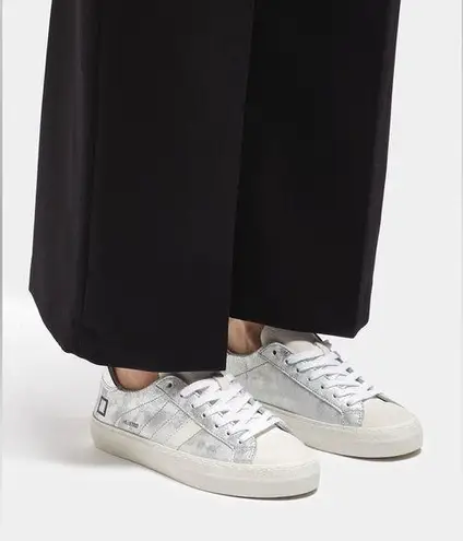D.A.T.E. HILL LOW STARDUST Silver Sneakers Size 9.5