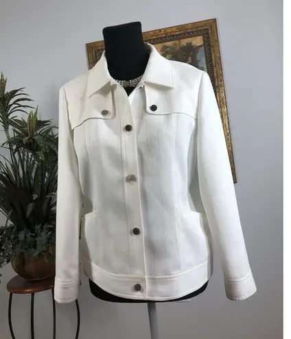Lancy From 25 Womens Jacket Size SM Button Up Military Style Clueless Preppy White