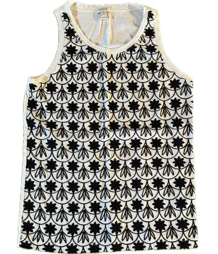 J. Crew Women's black Floral Crochet High Neck Sleeveless Tank Top XS