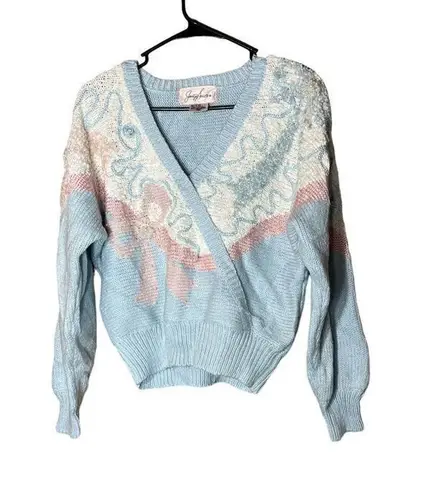Jaclyn Smith Vintage 80s Pastel Bow Sweater Size Medium