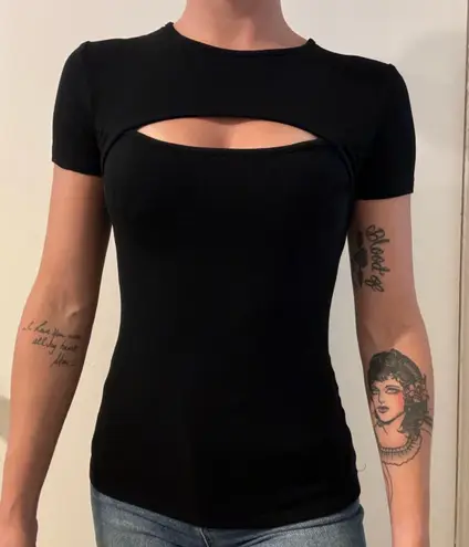 Algalaround Black Cut Out Basic Top