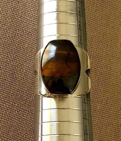 Sterling Silver JAY KING Desert Rose Tigers Eye Cabochon Ring Sz 11