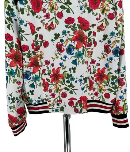 Olivia Culpo x Le Tote Reversible Bomber Jacket Floral Print Faux Leather size L Size L