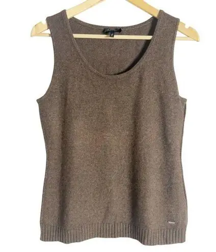 Escada Sport Brown Wool Angora Sweater Knit Sleeveless Tank Top Size Small