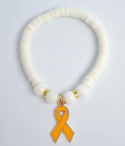 Childhood Cancer Awareness White Jade Beaded Bracelets Yellow