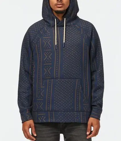 Burton Women's Crown Pulllover Hoodie Navy and Brown Geometric Sweatshirt