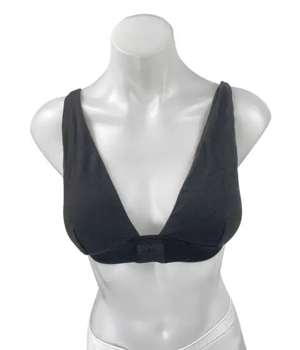 SKIMS Women's Black Sleeveless Plunge Neck Cami Bralette Crop Tank Top Size XL