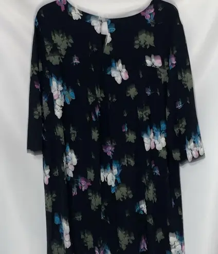 J. Jill WEAREVER COLLECTION WO SIZE XL PETITE Sheath Dress BLACK FLORAL CLEAN