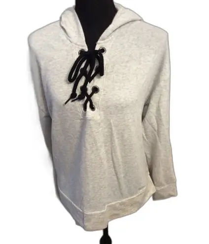 Victoria's Secret PINK Lace Front Hoodie Womens Size Medium M Gray