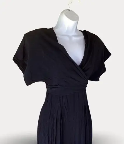 Vintage Yes Fashion Wrap Top Jumpsuit Black