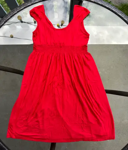 Soprano Surplice Sleeveless Casual Mini Summer Sun Dress in Red - Size Medium