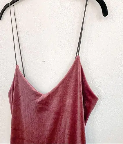 Mind Code Mauve Velour Spaghetti Strap Mini Dress Size Medium