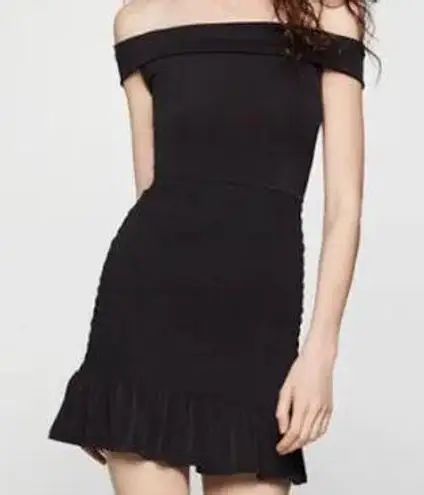 BCBGeneration BCBG Black Off Shoulder Scrunch Bodycon Dress