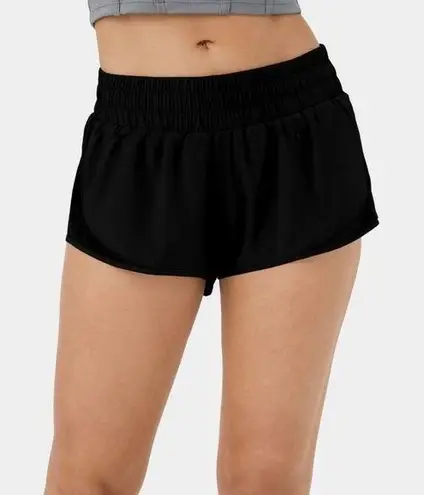 Halara Breezeful Low Rise Drawstring Zip Pocket Running Shorts 2.5" Black M