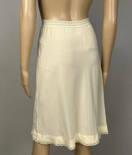 Vintage Alice Maloof Half Slip Size P Small Silky Taffeta Stretch Elastic Lace