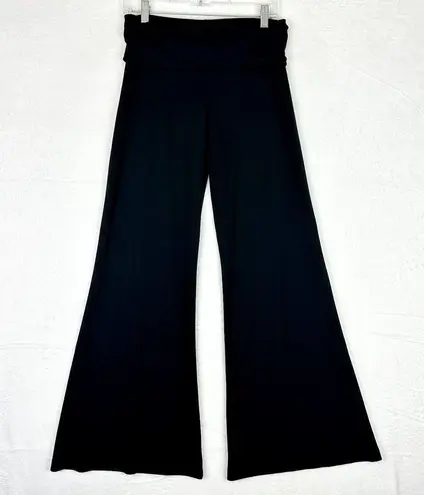 Cache Vintage Flare Leg Foldover Waist Pants Size Medium Black 90s Y2K