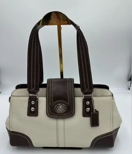 Vintage Coach Hamilton Shoulder Bag Off white and Brown