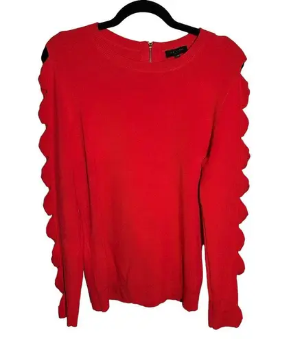 Ted Baker  Red Yonoh Cutout Bow Sleeve Sweater Size Large