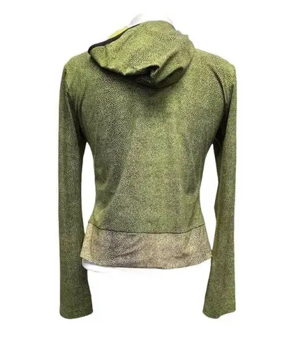 Luhta Hooded Full Zip Hooded Crop Jacket Long Sleeve Active Wear Size MED Green