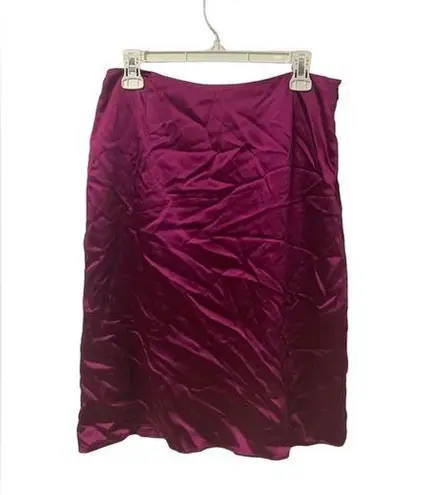 Anne Klein Ak2 Ann Klein 10 Purple Knee Length Straight Skirt Career Statement Side Zipper