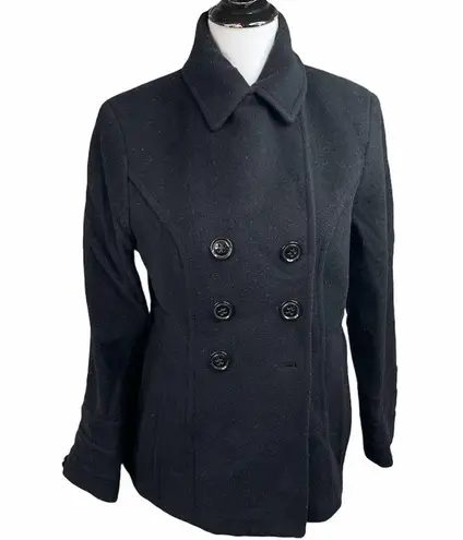 st. john's bay St. John’s Bay Wool and Cashmere Blend Peacoat Black Size Medium