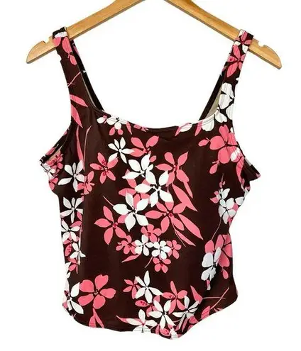 Victoria's Secret Y2K Era Victoria’s Secret Brown Floral Swim Tankini Top only size XL