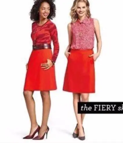 CAbi  Fiery A-Line Ponte Skirt Sakura Red