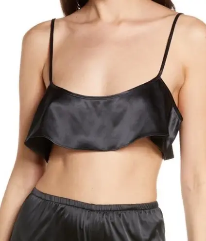 SKIMS NWOT Onyx Black Shine Satin Crop Camisole